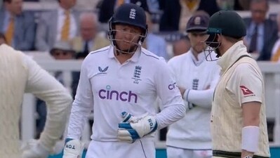 Jonny Bairstow (L) sledged Steve Smith as soon as the latter arrived at the crease on Day 3 (Twitter) Jonny Bairstow (L) sledged Steve Smith as soon as the latter arrived at the crease on Day 3 (Twitter)