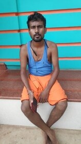 Shyamapada Bauri waiting for the body of brother in law Samir Bauri. Shyamapada Bauri waiting for the body of brother in law Samir Bauri.