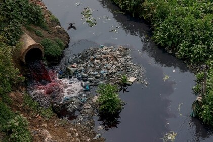 The textile dyeing process uses enough water to fill two million Olympic-sized swimming pools each year, which is then released into water bodies a toxic fluid. (REUTERS) The textile dyeing process uses enough water to fill two million Olympic-sized swimming pools each year, which is then released into water bodies a toxic fluid. (REUTERS)