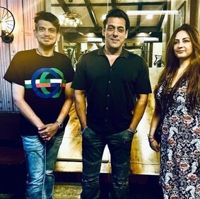 Rahul Kanal's photo with Salman Khan. Rahul owns Bandra's Bhaijaanz restaurant named after Salman Khan.