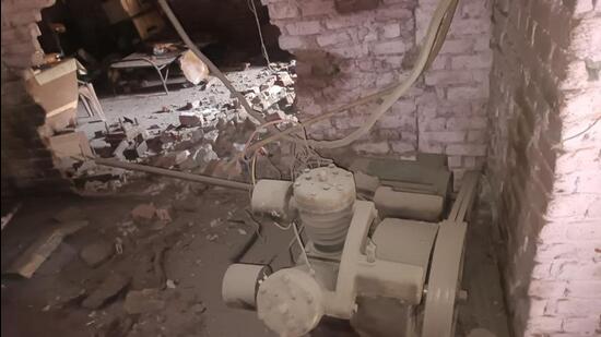 The plastic moulding factory operated out of northeast Delhi’s Gokalpuri. (HT Photo)