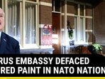 BELARUS EMBASSY DEFACED WITH RED PAINT IN NATO NATION