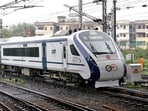 Vande Bharat express train on its way to Indore after being flagged off by Prime Minister Narendra Modi from Rani Kamlapati Railway Station, in Bhopal on June 27. (ANI)