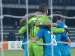 India players celebrate after the win over Lebanon India players celebrate after the win over Lebanon