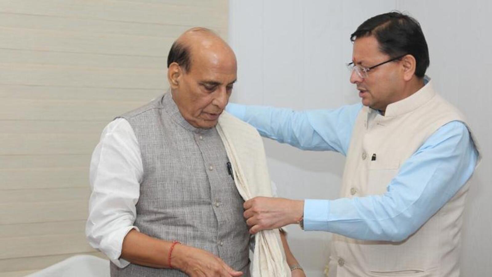 CM Dhami meets Union defence minister, animal husbandry minister in New Delhi - Vimarsana News