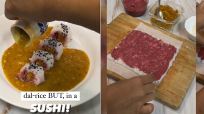 The image shows the ‘dal-rice sushi’. Would you like to try it? (Instagram/@anushreebhutada)