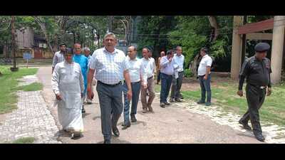 SSU vice chancellor Prof Anand Kumar Tyagi inspecting the university campus on July 2. (Sourced) SSU vice chancellor Prof Anand Kumar Tyagi inspecting the university campus on July 2. (Sourced)