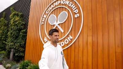 Serbia's Novak Djokovic during practice (REUTERS)