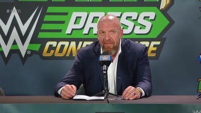 Triple H did a press conference after the conclusion of 2023 WWE Money in the Bank (Twitter) Triple H did a press conference after the conclusion of 2023 WWE Money in the Bank (Twitter)
