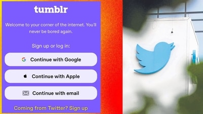 Tumblr seemingly trolled Twitter with a message saying “Coming from Twitter? Sign up” (Tumblr, AP) Tumblr seemingly trolled Twitter with a message saying “Coming from Twitter? Sign up” (Tumblr, AP)
