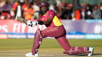 West Indies batsman Jason Holder in action during their WC Qualifier vs Zimbabwe (AP) West Indies batsman Jason Holder in action during their WC Qualifier vs Zimbabwe (AP)
