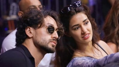 Tiger Shroff and Disha Patani at a Delhi event.