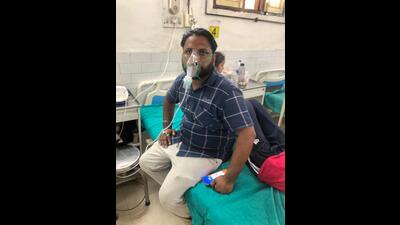 A villager under treatment at the Dera Bassi civil hospital. (HT) A villager under treatment at the Dera Bassi civil hospital. (HT)