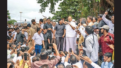 NCP chief Sharad Pawar addresses supporters in Karad on Monday. (PTI) NCP chief Sharad Pawar addresses supporters in Karad on Monday. (PTI)