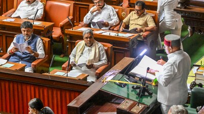 Karnataka Governor Thaawar Chand Gehlot addresses the joint session of state assembly at Vidhana Soudha in Bengaluru on Monday. (PTI) Karnataka Governor Thaawar Chand Gehlot addresses the joint session of state assembly at Vidhana Soudha in Bengaluru on Monday. (PTI)