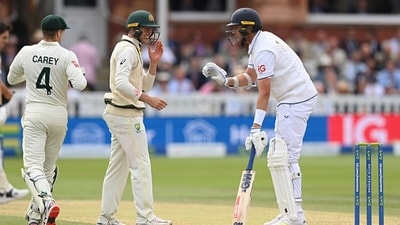 Stuart Broad wasn't going to leave his crease there after Jonny Bairstow's wicket. (Getty) Stuart Broad wasn't going to leave his crease there after Jonny Bairstow's wicket. (Getty)