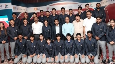 The 18-member Indian squad that will take part at the Junior Asia Championships in Indonesia. The 18-member Indian squad that will take part at the Junior Asia Championships in Indonesia.