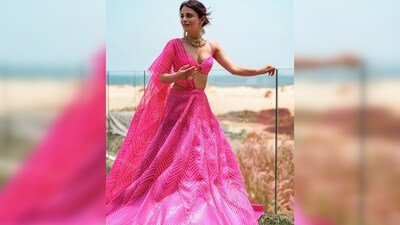 Radhika Madan donned a metallic pink lehenga set from the collection of designer Amit Aggarwal's label. (Instagram/@radhikamadan) Radhika Madan donned a metallic pink lehenga set from the collection of designer Amit Aggarwal's label. (Instagram/@radhikamadan)