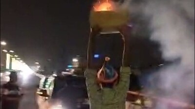 A screen grab of the video which surfaced online on social media on Saturday. A screen grab of the video which surfaced online on social media on Saturday.