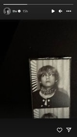 V shared a blurred photo of himself.
