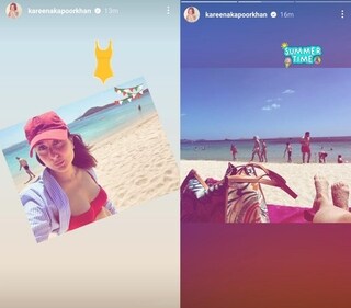 Kareena Kapoor shared some sunny holiday pictures on Instagram Stories. Kareena Kapoor shared some sunny holiday pictures on Instagram Stories.