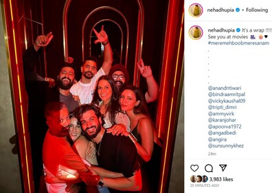 Neha Dhupia shared a group picture from the bash. Neha Dhupia shared a group picture from the bash.