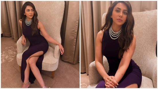 Rakul Preet recently took to her Instagram handle to share a string of photos of herself in a stunning black asymmetrical bodycon dress.&nbsp;(Instagram/@rakulpreet)