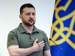 Ukraine's President Volodymyr Zelensky attending a ceremony marking the Day of the Naval Forces in Odesa. Ukraine's President Volodymyr Zelensky attending a ceremony marking the Day of the Naval Forces in Odesa.