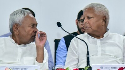Bihar CM Nitish Kumar and RJD chief Lalu Yadav. (ANI file)