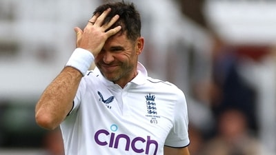 England's James Anderson reacts (Action Images via Reuters)