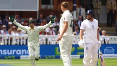 Alex Carey celebrates after running out Jonny Bairstow (Reuters)
