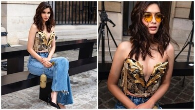 Diana Penty recently made a stylish statement at the ongoing Paris Fashion Week in a dramatic embellished strapless top and denim. (Instagram/@dianapenty) Diana Penty recently made a stylish statement at the ongoing Paris Fashion Week in a dramatic embellished strapless top and denim. (Instagram/@dianapenty)
