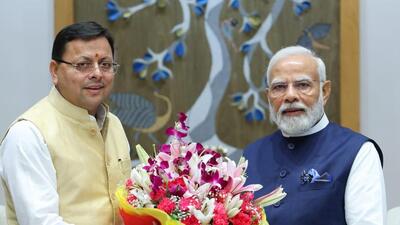 Dhami highlighted the financial condition of his state and requested that the entire cost be borne by the central government. (HT photo)