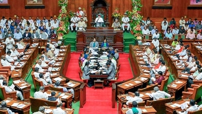 Karnataka governor Thaawarchand Gehlot addresses the joint session of state assembly, at Vidhana Soudha, in Bengaluru on Monday. (ANI) (HT_PRINT) Karnataka governor Thaawarchand Gehlot addresses the joint session of state assembly, at Vidhana Soudha, in Bengaluru on Monday. (ANI) (HT_PRINT)