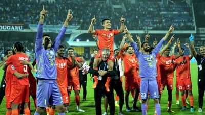 India beat Kuwait on peanlties after the match ended 1-1 in regulation time. (PTI) India beat Kuwait on peanlties after the match ended 1-1 in regulation time. (PTI)