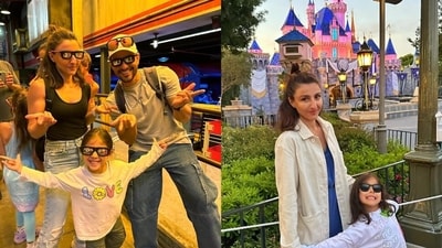 Soha Ali Khan, Kunal Kemmu and Inaaya Naumi Kemmu visited Disneyland. Soha Ali Khan, Kunal Kemmu and Inaaya Naumi Kemmu visited Disneyland.