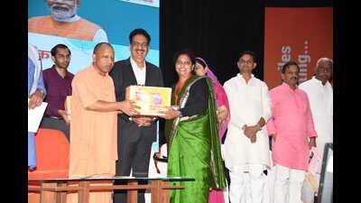 Uttar Pradesh chief minister Yogi Adityanath at an event in Gorakhpur on July 4. (HT photo)