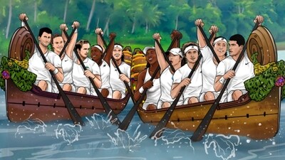 Ons Jabeur, Aryna Sabalenka, Iga Swiatek, Novak Djokovic, Carlos Alcaraz, and others rowing boats in Kerala’s backwaters. (Twitter/Wimbledon) Ons Jabeur, Aryna Sabalenka, Iga Swiatek, Novak Djokovic, Carlos Alcaraz, and others rowing boats in Kerala’s backwaters. (Twitter/Wimbledon)