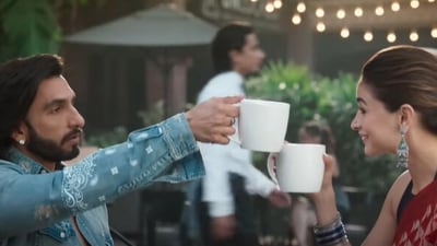 Rocky Aur Rani Kii Prem Kahaani trailer: Ranveer Singh and Alia Bhatt in a still. Rocky Aur Rani Kii Prem Kahaani trailer: Ranveer Singh and Alia Bhatt in a still.