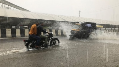 Visual from Gurugram's Rajiv Chowk after rain caused waterlogging in several parts of the city. (Praveen Kumar/ Hindustan Times) Visual from Gurugram's Rajiv Chowk after rain caused waterlogging in several parts of the city. (Praveen Kumar/ Hindustan Times)
