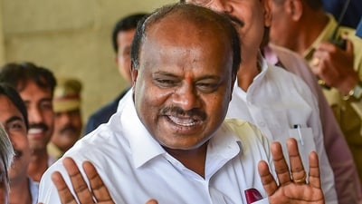 Former Karnataka chief minister HD Kumaraswamy reportedly met some senior BJP leaders during his recent visit to Delhi. (PTI file) Former Karnataka chief minister HD Kumaraswamy reportedly met some senior BJP leaders during his recent visit to Delhi. (PTI file)