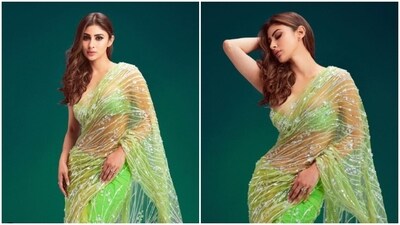 Mouni Roy is an absolute fashionista. The actor keeps slaying fashion goals like a pro with snippets from her fashion diaries on her Instagram profile on a regular basis. From acing casual attire to showing us glimpses of her ethnic diaries to her travel snippets in swim wears, Mouni can do it all. The actor recently shared a string of pictures of herself in the six yards of grace and made us drool. (Instagram/@imouniroy) Mouni Roy is an absolute fashionista. The actor keeps slaying fashion goals like a pro with snippets from her fashion diaries on her Instagram profile on a regular basis. From acing casual attire to showing us glimpses of her ethnic diaries to her travel snippets in swim wears, Mouni can do it all. The actor recently shared a string of pictures of herself in the six yards of grace and made us drool. (Instagram/@imouniroy)