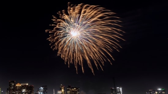 Fourth of July: Fireworks explode over the harbor during Boston Harborfest's Fourth of July weekend celebrations in Boston. (AP)