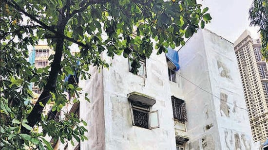 Mumbai, India - July 04, 2023 : Slab collapse inside Navjeevan Society, C Wing, at Malad, in Mumbai, India, on Tuesday, July 04, 2023. (Photo by Vijay Bate/HT Photo) (Vijay Bate/HT Photo)