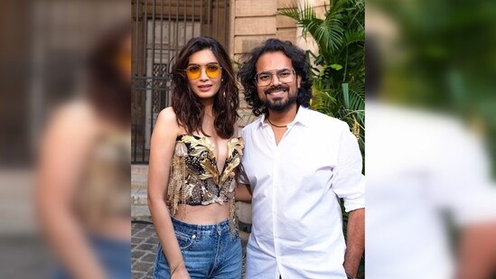 In one of the stills, Diana Penty can be seen standing next to the designer Rahul Mishra as the duo strike a pose for the gram.&nbsp;(Instagram/@dianapenty)
