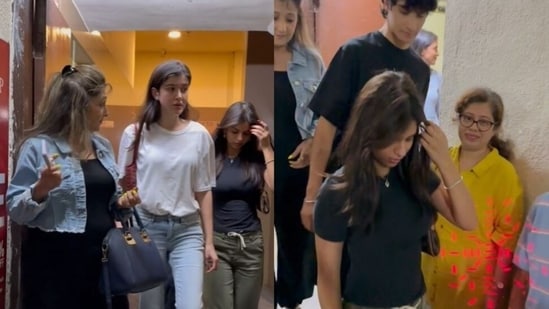 Suhana Khan with Shanaya Kapoor and Jahaan Kapoor in Mumbai.