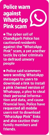 Police warns people against “Whatsaap Pink” scam. (HT) Police warns people against “Whatsaap Pink” scam. (HT)