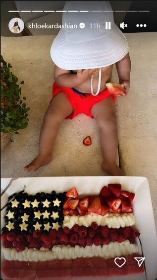Khloé Kardashian shared a glimpse of her son Tatum in her Instagram story. (Instagram) Khloé Kardashian shared a glimpse of her son Tatum in her Instagram story. (Instagram)