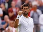 Wimbledon - Serbia’s Novak Djokovic celebrates after winning his first round match