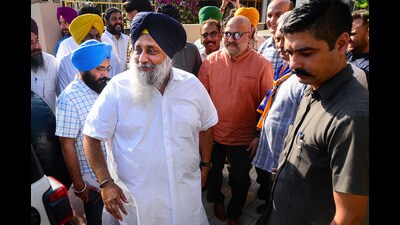 Amid a buzz in political circles that the Shiromani Akali Dal (SAD) and the Bharatiya Janata Party (BJP) may reunite ahead of the 2024 Lok Sabha polls, Sukhbir Singh Badal on Wednesday held a closed-door meeting with the party’s senior leadership at his home in Chandigarh. (PTI File) Amid a buzz in political circles that the Shiromani Akali Dal (SAD) and the Bharatiya Janata Party (BJP) may reunite ahead of the 2024 Lok Sabha polls, Sukhbir Singh Badal on Wednesday held a closed-door meeting with the party’s senior leadership at his home in Chandigarh. (PTI File)
